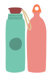 Reusable water bottle alternative to plastic waster bottles illustration