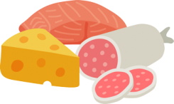 cheese, meat and salami