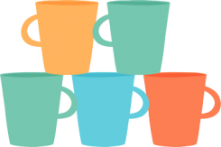 Coffee mugs stacked