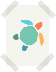 poster with plastic free turtle icon